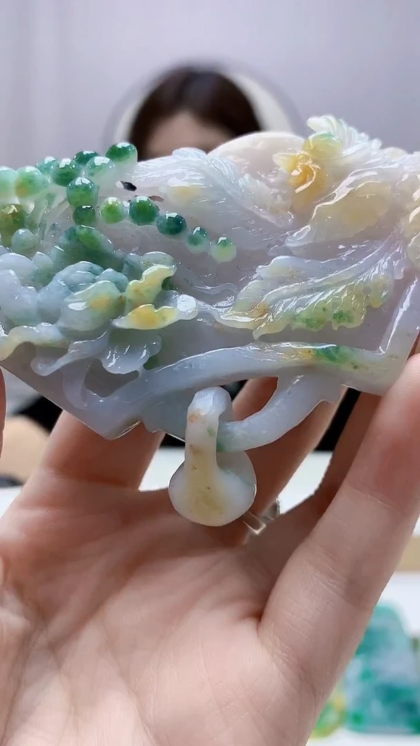 未镶嵌定制翡翠4829DD-毛货挂件144