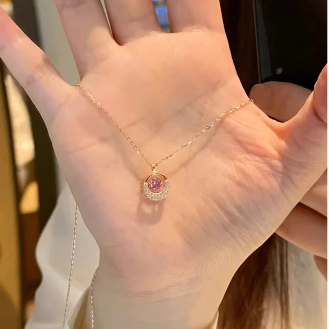 钛钢项链 跳动的心项链女款新款莫比乌斯甜美圆环吊坠简约锁骨链