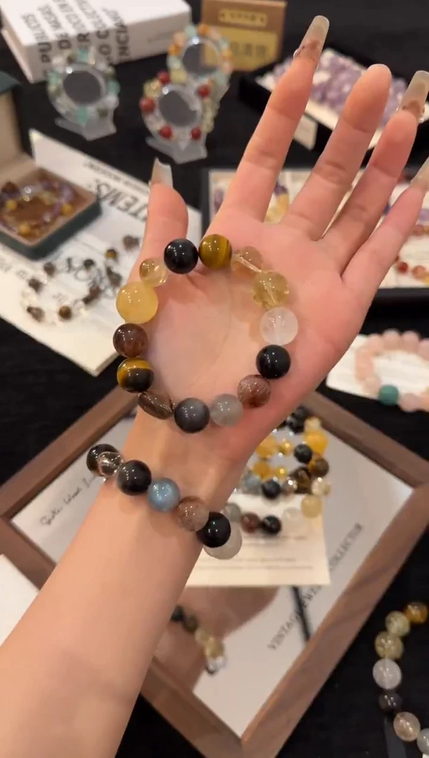 未镶嵌手链水晶灰月光多宝x3228