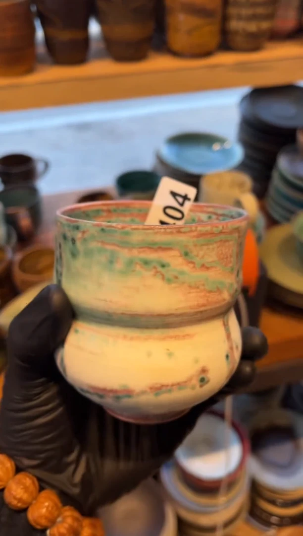 【闪购商品】瓷片404，苏打绿手工杯茶杯