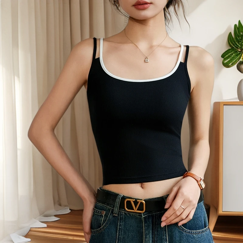 【带胸垫】120-140斤微胖背心白色美背内衣文胸一体适合小胸穿