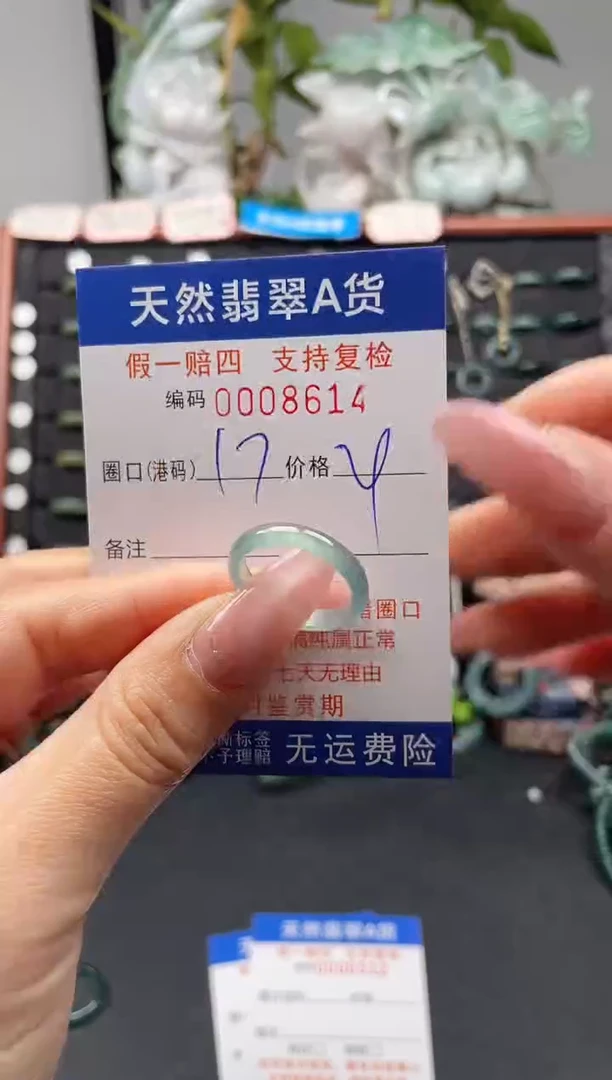 未镶嵌戒指翡翠17*8614