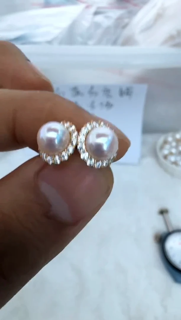 【闪购商品】海水珍珠耳饰银S925镶嵌耳钉