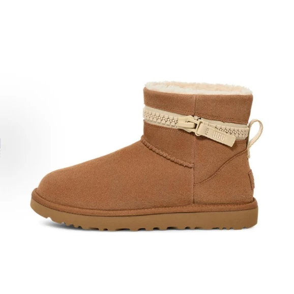 【国庆出游】UGG 牛剖层革 舒适经典拉链 短筒 雪地靴 女款1158197