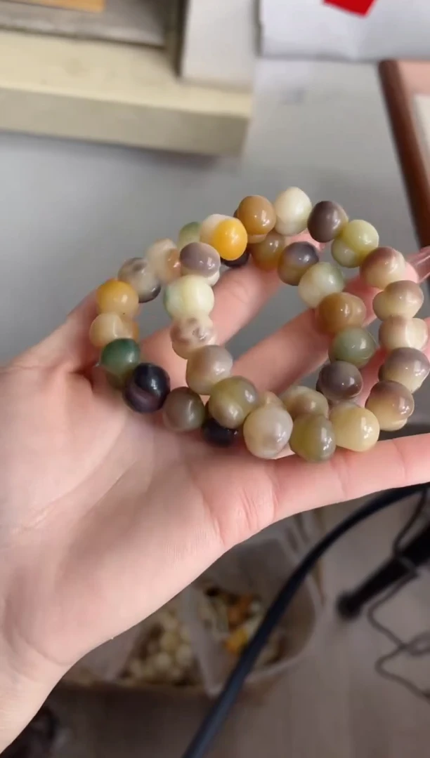 手串菩提根/象牙果紫美人玉化害羞屁桃11*14mm手串瑕疵不补随机