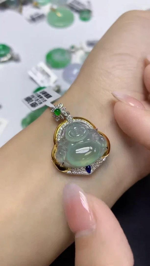 颈饰未镶嵌翡翠天然缅甸翡翠A货多样性发一件