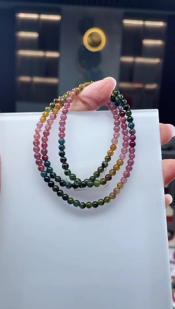 未镶嵌三圈手串碧玺 多样性发一条）Q