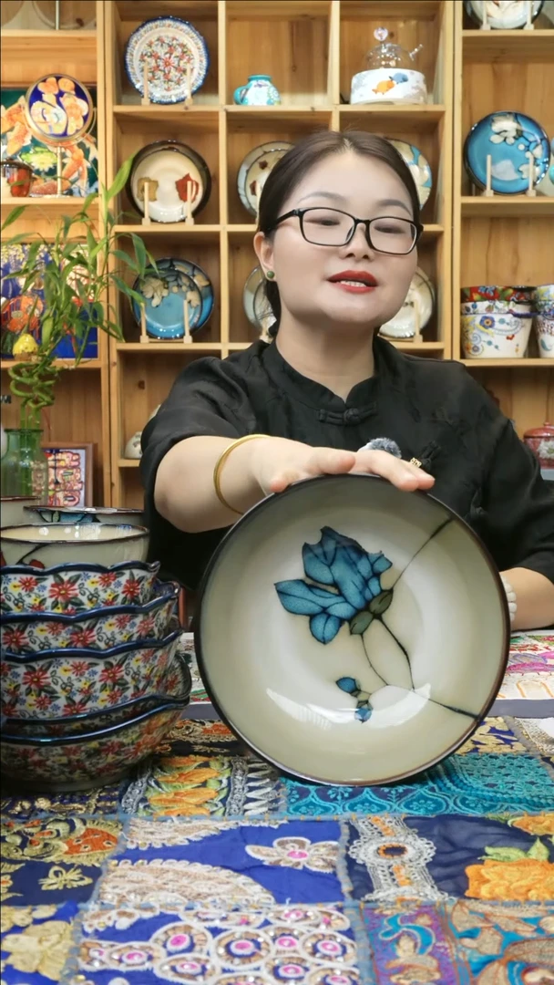 瓷片小可高温瓷餐具大碗19.8厘米1只