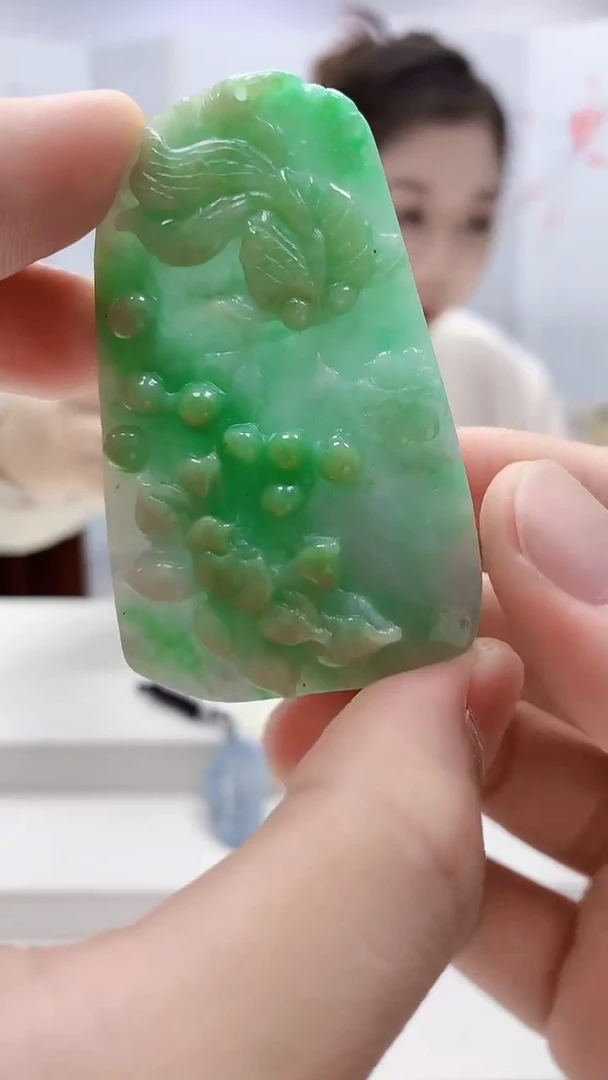 未镶嵌定制翡翠3099bb-毛货挂件64