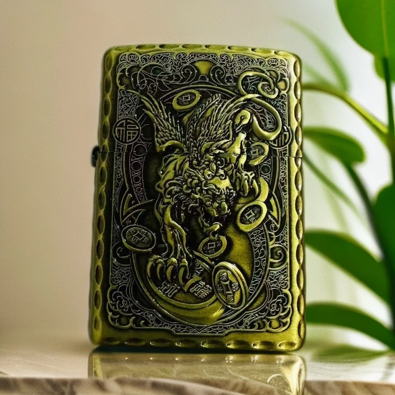 浮雕青铜色貔貅煤油打火机（需自行加油）