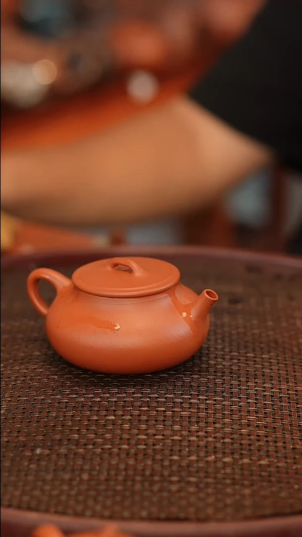 茶壶紫砂全手 大红袍 大口石瓢 140cc