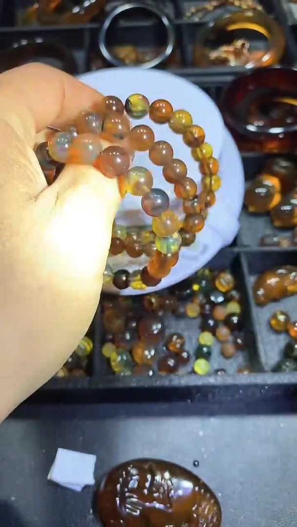 琥珀颈饰未镶嵌天然缅甸琥珀手串