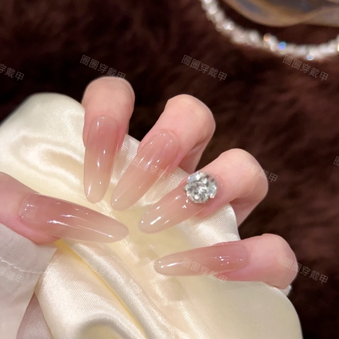 【碎玉轩】纯手工穿戴甲高级轻奢穿戴式美甲贴中长款显白百搭美甲