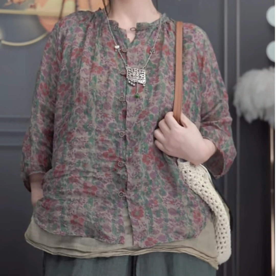 4327原创高支精细轻薄苎麻宽松女吊带背心日常百搭夏无袖打底衫