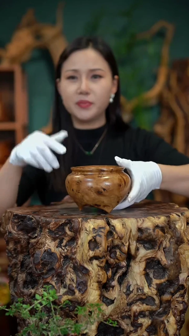 枣木雷击枣木三足香炉