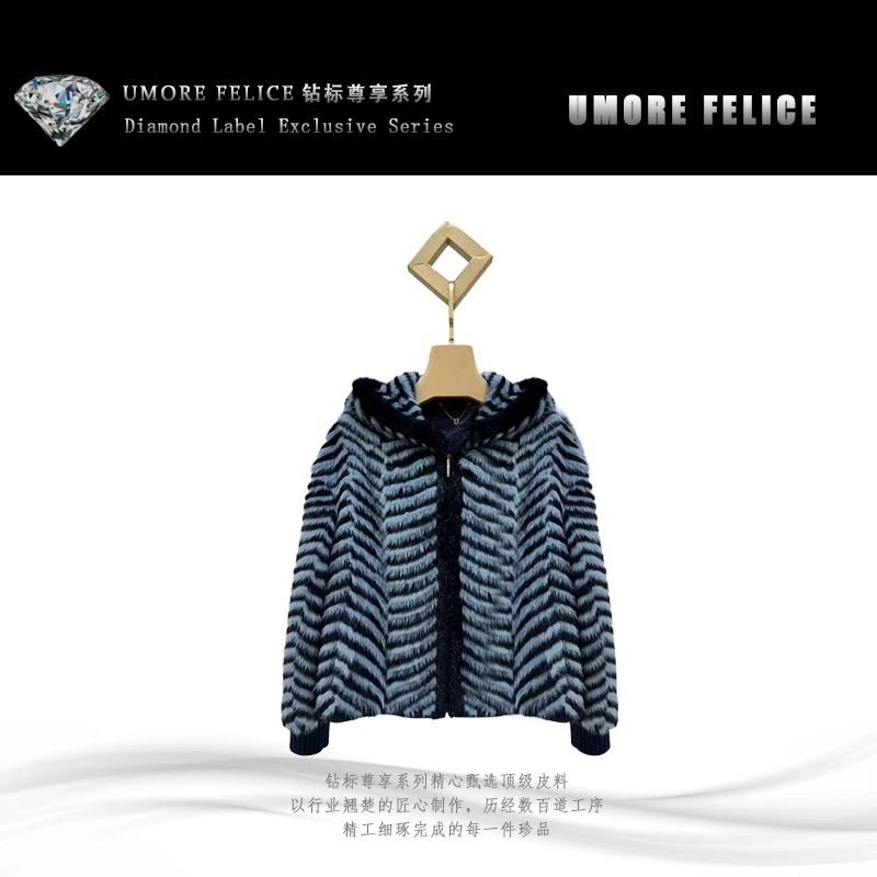 UMORE FELICE华斯皮草【晨粉专享价】设计师款进口水貂皮草外套