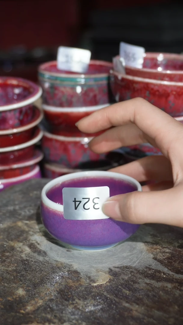 摆件陶精品窑变钧瓷茶器