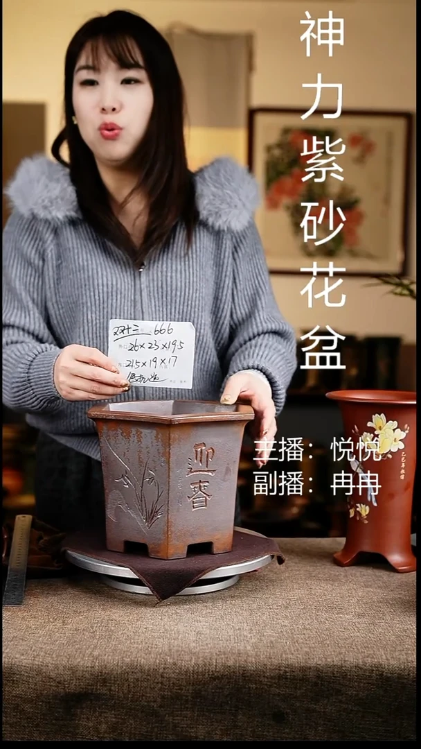 紫砂花盆花卉工艺666