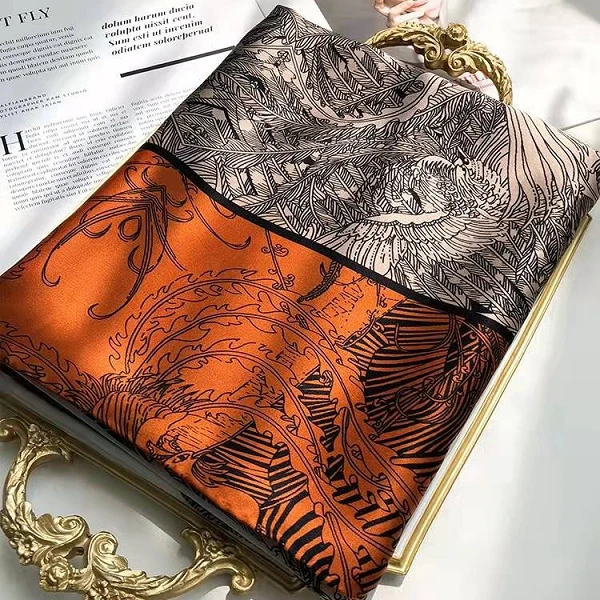 秘林艾玛橘110*110左右百搭春夏新款围巾