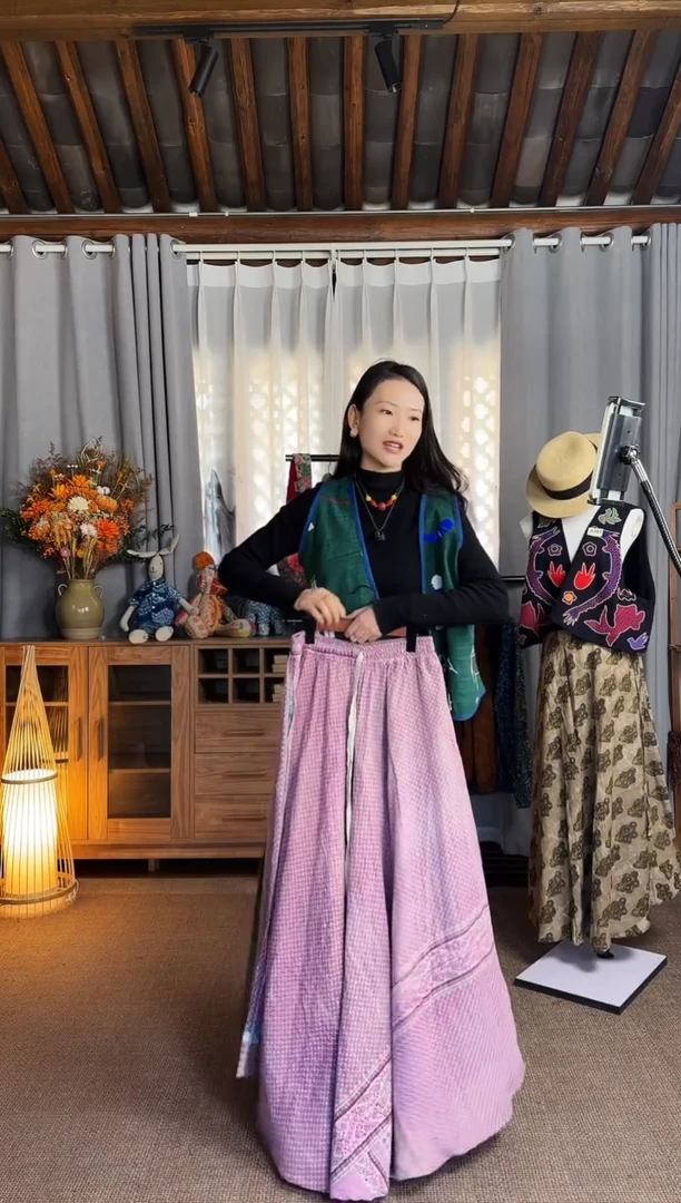 【闪购商品】设计师款粉古布裙子