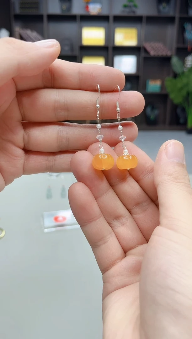 银S925镶嵌耳饰玛瑙/玉髓W06