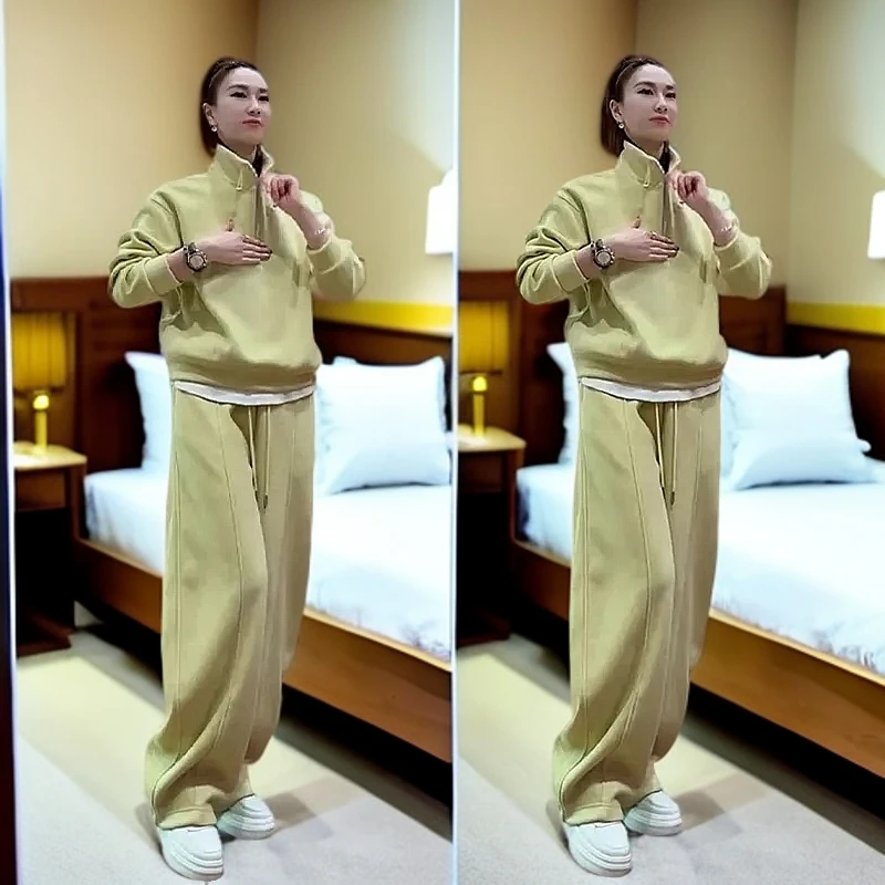 洋气新款减龄穿搭一整套气质韩版高级感时尚洋气卫衣裤子套装春秋