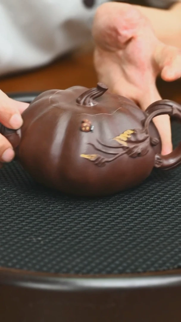 茶壶紫砂067全手仿生器瓜瓞绵绵南瓜壶350cc左右