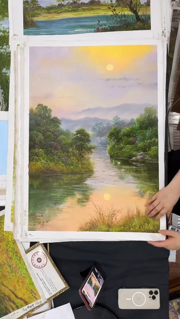 油画【原创·保真·带证书】朝鲜画家纯手绘油画--顺丰包邮--