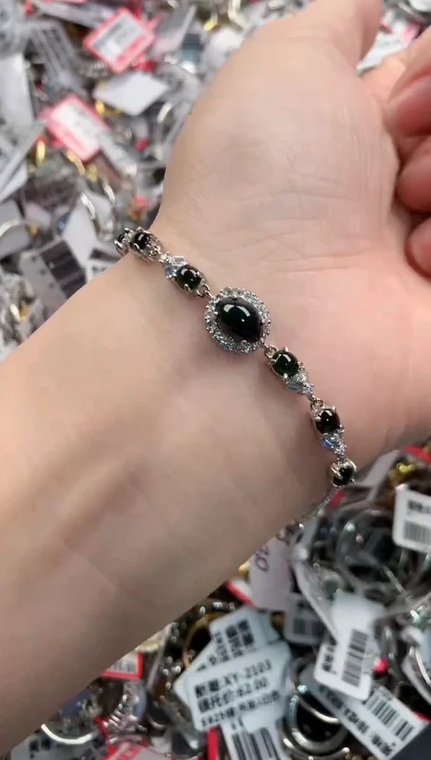 银S925镶嵌戒指翡翠9999-----7