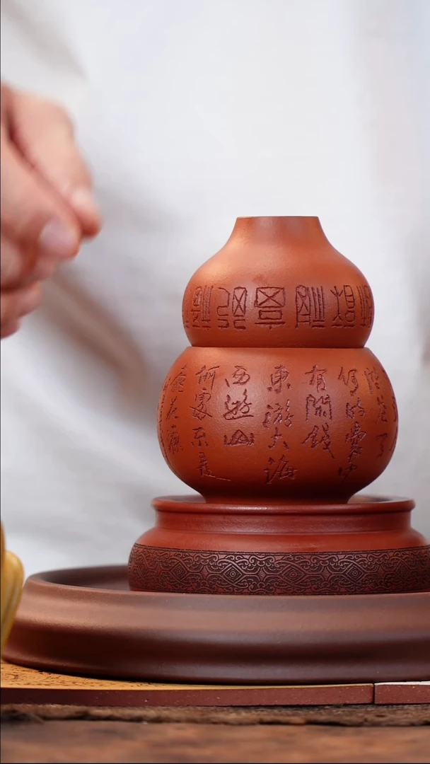 茶杯紫砂原矿朱泥葫芦杯仇峰手制