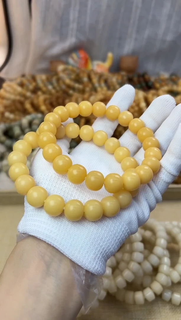 菩提根/象牙果手串13原生态干磨婴儿肌苹果单圈1906