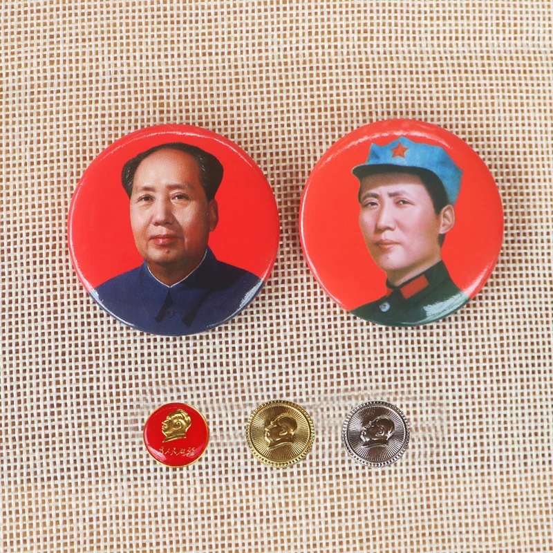 铁亚克力胸针 毛主席正面照像章大号胸章青年老年马口铁徽章塑料