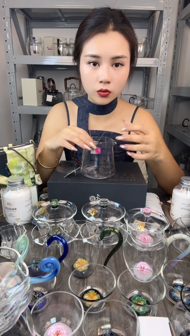 水晶玻璃无盖款禾器 承轩茶海 琥珀色