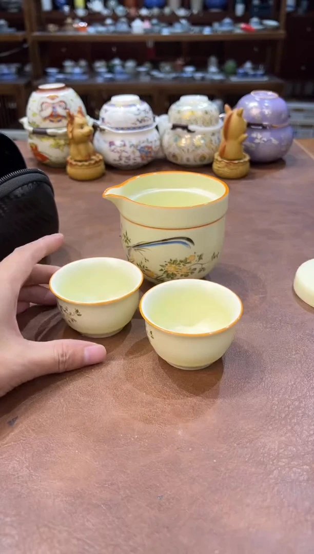 真的很便宜超好看会开片的旅行茶具