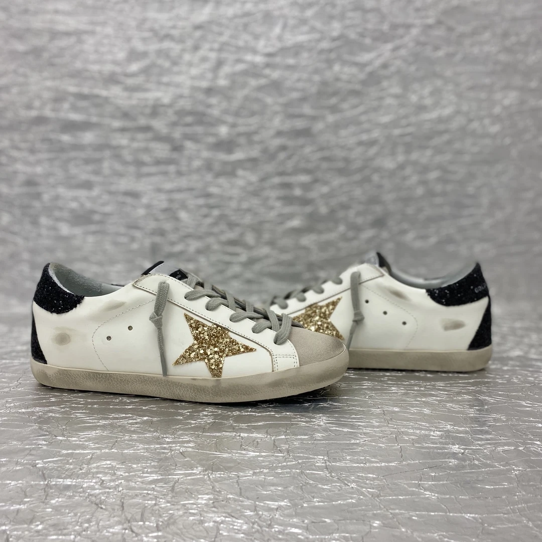 GENIUS GIRAFFE金星黑亮片尾复古做旧小脏鞋女内增高休闲小白鞋潮