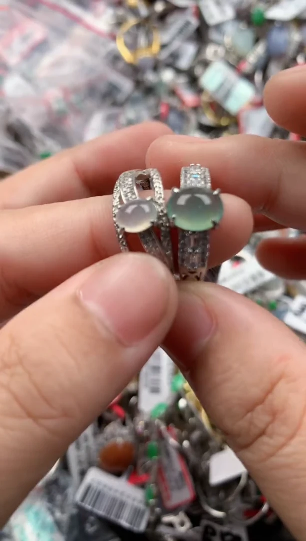 银S925镶嵌戒指翡翠111   6