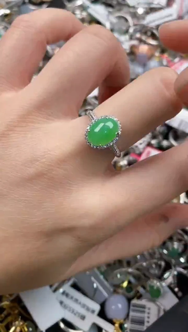 银S925镶嵌戒指翡翠333                6