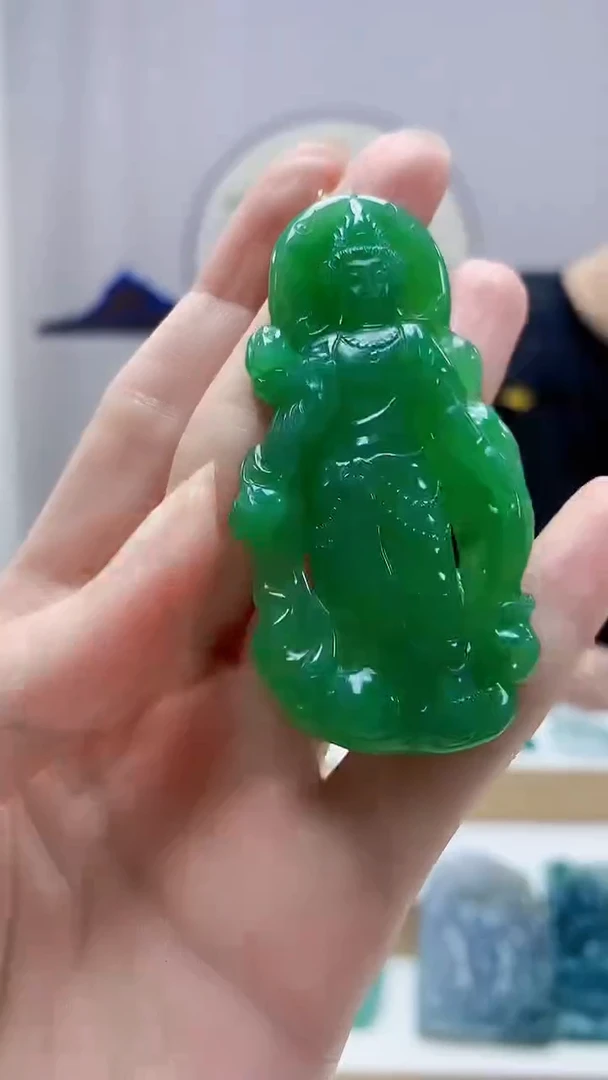未镶嵌定制翡翠A***晟4868zm-毛货挂件