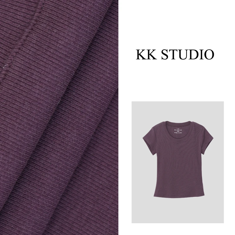 淇老板KK Studio25年春夏新款简约净版短袖上衣修身显瘦8776