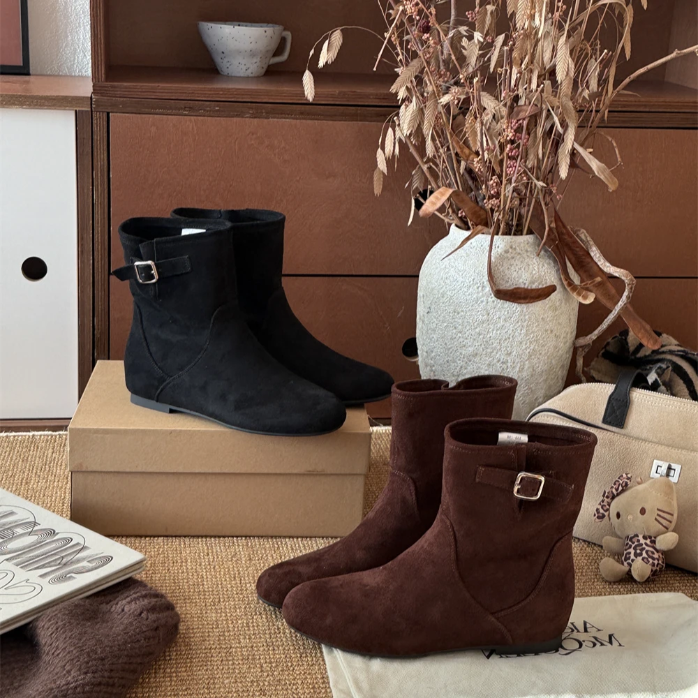 BAO/宝小姐百搭平底女靴时尚英伦风复古瘦瘦靴时装靴秋冬18-17