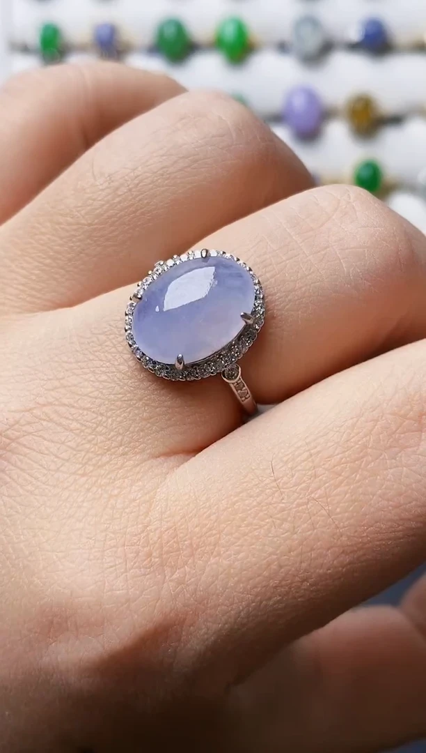 银S925镶嵌戒指翡翠3676