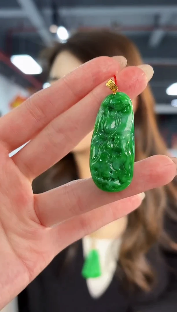 【闪购商品】翡翠颈饰18K金镶嵌 缅料A货/支持复检/一件