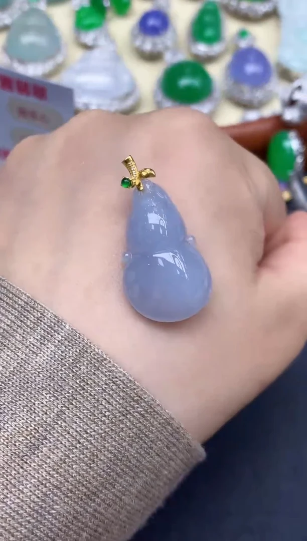 颈饰18K金镶嵌翡翠415-中国好珍宝