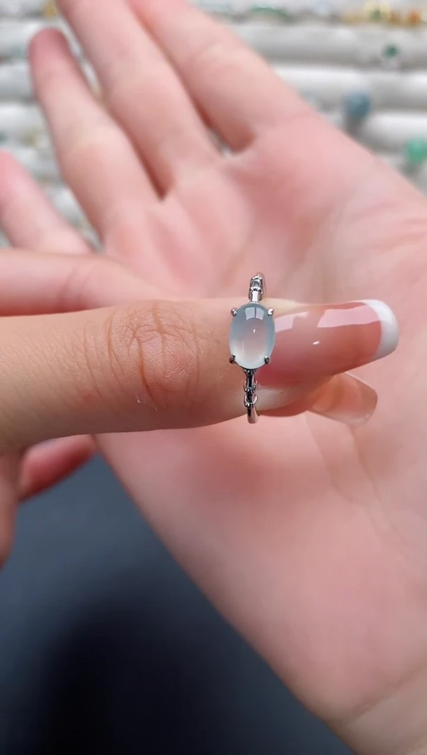 银S925镶嵌戒指翡翠11111111+4