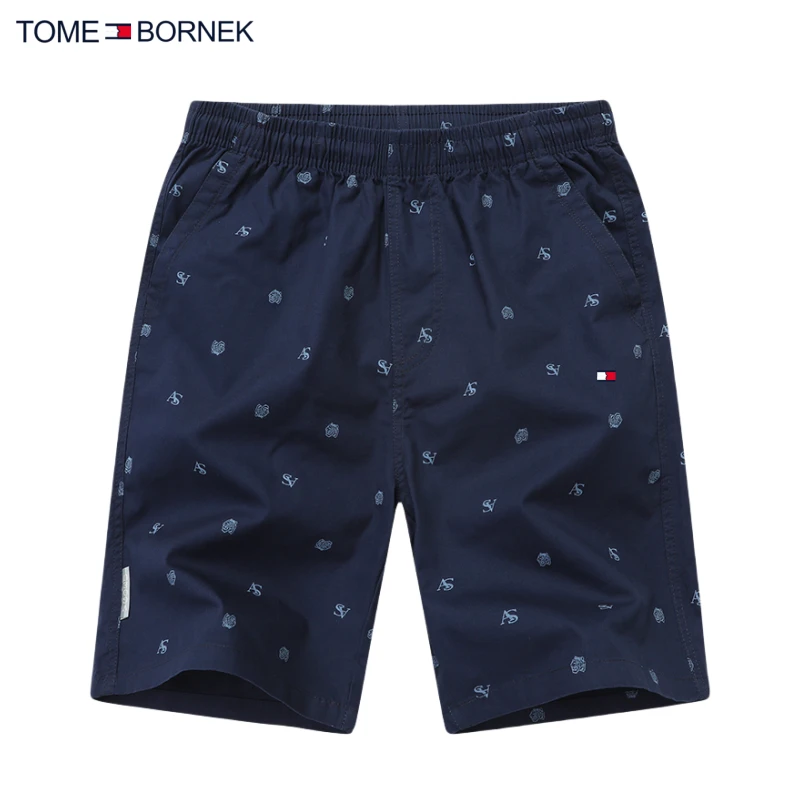 专柜正品汤米.希凯利男士纯棉短裤夏季五分沙滩裤中青年男休闲