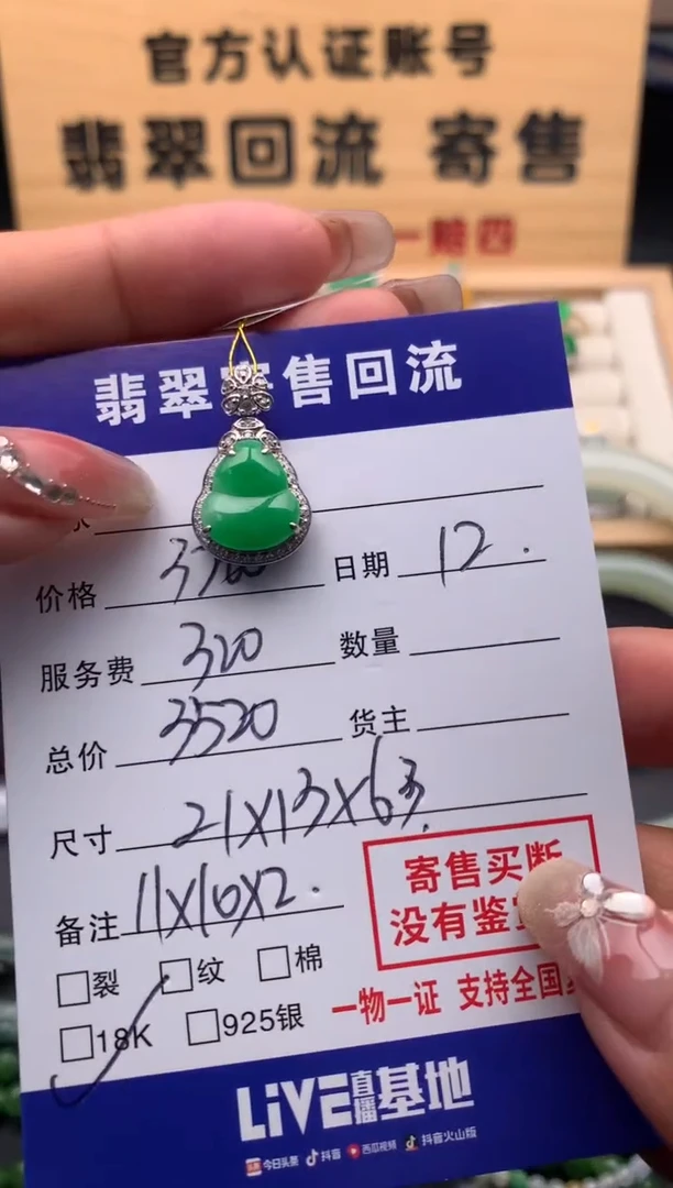 【闪购商品】翡翠颈饰18K金镶嵌10124418