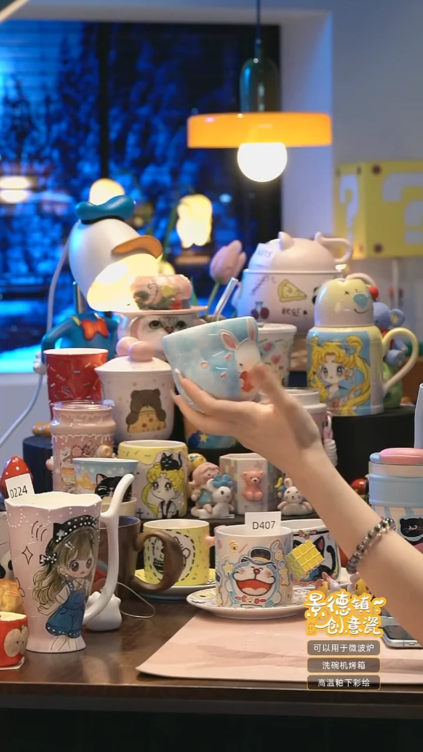 摆件 A367景德镇手工手绘杯子摆件