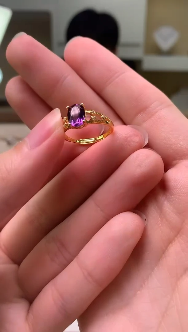 紫晶戒指银S925镶嵌....