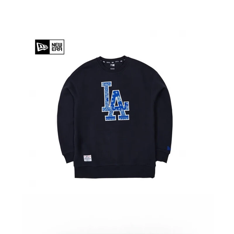 NEW ERA x MLB 纽亦华运动卫衣秋冬男女情侣LA腰果花长袖圆领通勤