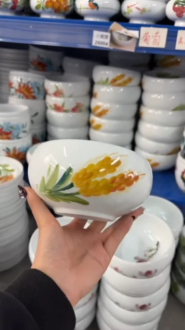 瓷片景德镇高温陶瓷食品级手绘釉中彩-大窝窝碗